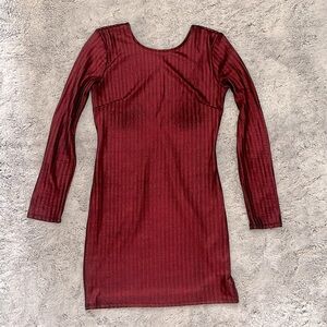 Red Metallic Body-con Dress!